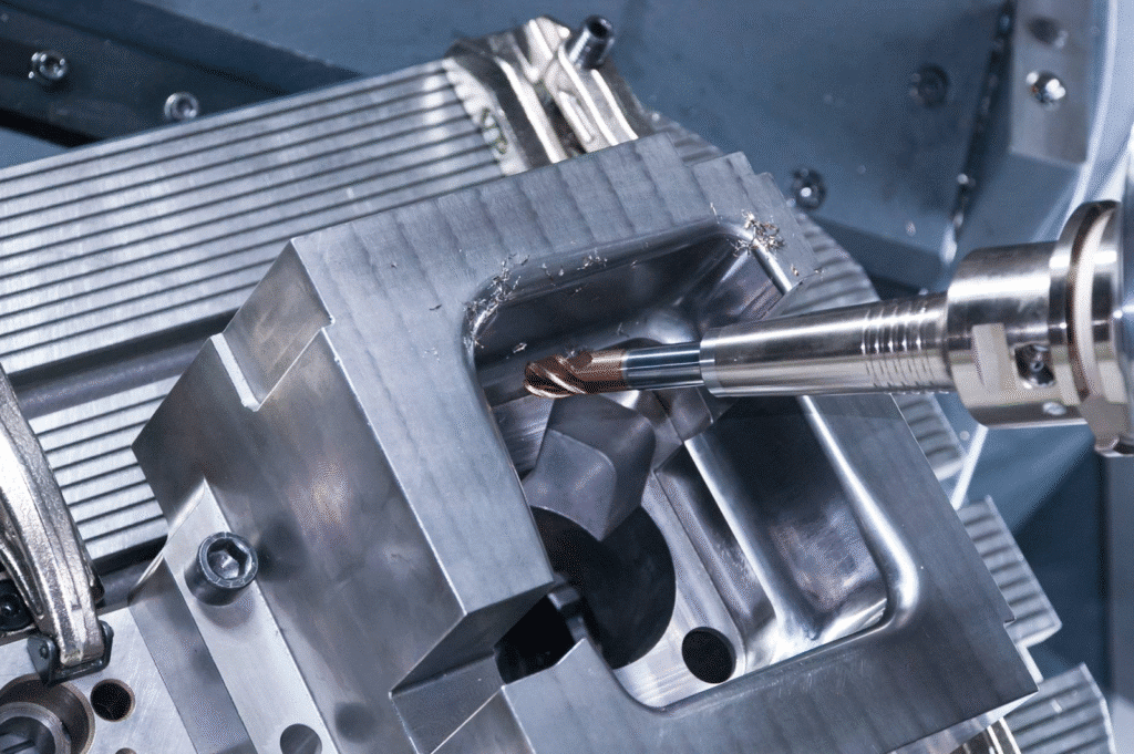 Precision CNC milling of a die casting aluminum part with internal pocket machining