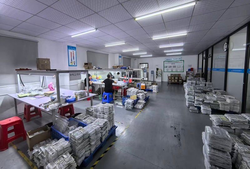 In-house quality inspection workshop where die casting metal parts undergo full inspection, sorting, and quality control before shipment